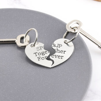 Personalised Couples Gift Together Forever Keyring, 6 of 6
