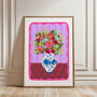 Flowers In Vase Art Print Purple, thumbnail 4 of 4