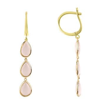 Sorrento Triple Drop Earring Gold Plated Silver, 10 of 11