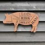 Home Kitchen Or Garden Sign Pig Decoration Ornament BBQ Bar, thumbnail 1 of 8