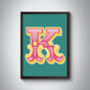 K Letter Bold Carnival Initial Art Print Circus Print, thumbnail 4 of 4