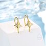Sterling Silver Manta Ray Fish Drop Hook Earrings With Cz, thumbnail 5 of 11