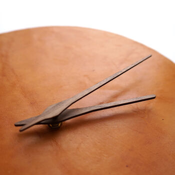 Modern Brown Leather Wall Clock, 4 of 7