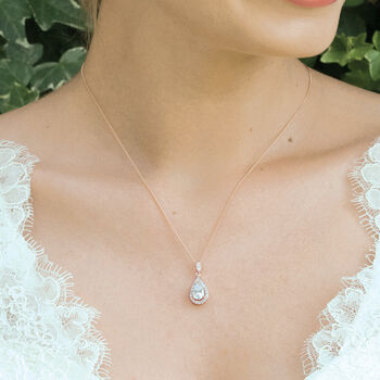 Belmont Rhodium. Gold Or Rose Gold Plated Drop Pendant, 10 of 11