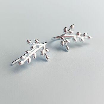 Sterling Silver Elegant Branch Hook Earrings, 3 of 6