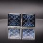 Silver Blue Square Cufflinks Luxury Blue, thumbnail 5 of 6