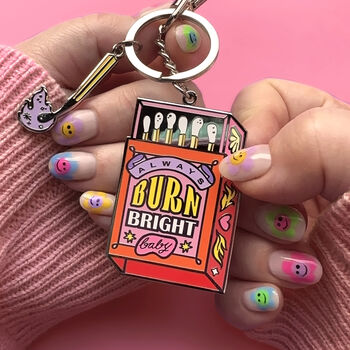 Burn Bright Matchbox Keyring Purse Charm, 4 of 4