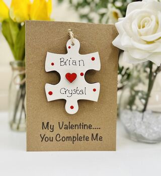 Personalised Valentines Card Missing Piece Jigsaw, 7 of 8