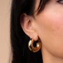 18k Gold Plated Chubby Hoop Earrings, thumbnail 4 of 9