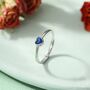 Sterling Silver Very Tiny Sapphire Blue Cz Heart Ring, thumbnail 1 of 12