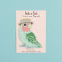 Lovebird In A Boater Iron On Embroidered Patch, thumbnail 3 of 5