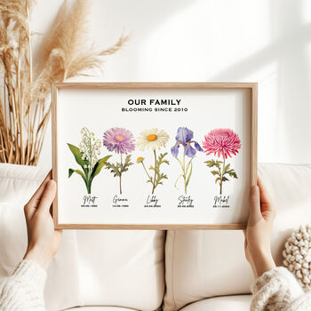 Birth Flower Mum Print, 5 of 7