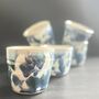 Blue Floral Tumblers Cute Wonky Hand Painted Cups, thumbnail 3 of 10