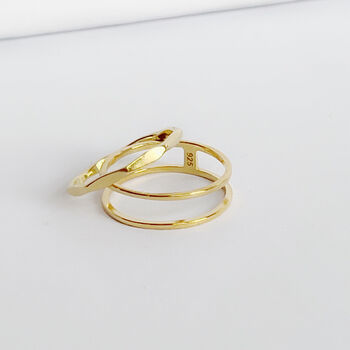 Faceted 18ct Gold Vermeil Plated Stacking Ring, 6 of 7
