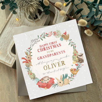 First Christmas| 1st Card For Grandson/Granddaughter Xf By Farrah & Eve ...