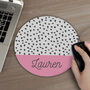 Personalised Dots Mouse Mat Gift, thumbnail 1 of 2