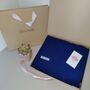 Personalised Navy 100% Cashmere Travel Wrap Gift Boxed, thumbnail 2 of 7
