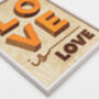 Love Is Love Orange / Wooden Wall Art, thumbnail 6 of 6