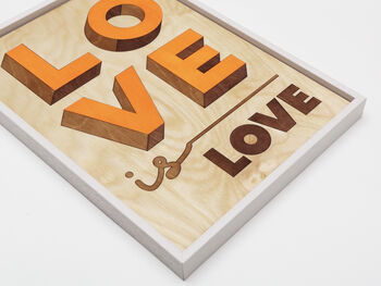 Love Is Love Orange / Wooden Wall Art, 6 of 6