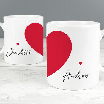 Personalised Two Hearts Couples Valentine's Mug Set, 2 of 3
