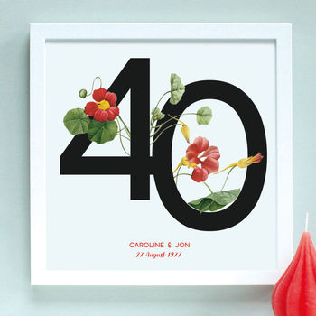 Personalised Anniversary Botanical Framed Print, 5 of 7