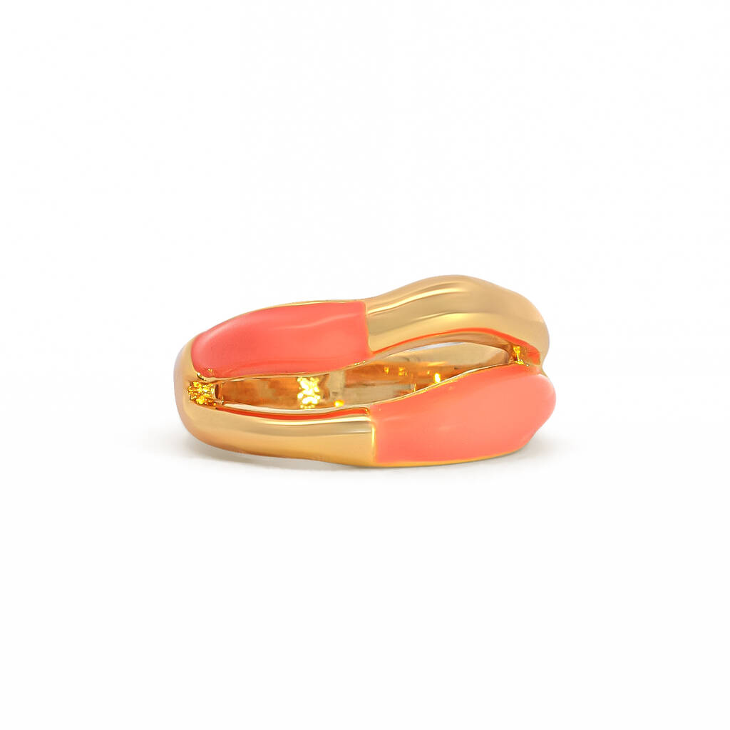 Coral Enamel Wave Ring, 1 of 1
