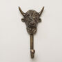 Highland Cow Coat Hook Heritage Finish, thumbnail 1 of 3