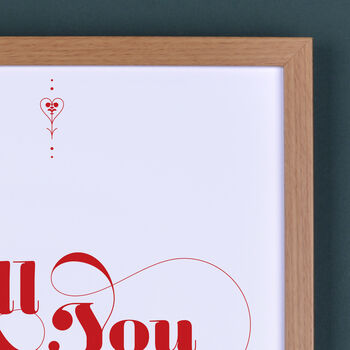 All You Need Is Love Personalised Print, 7 of 11