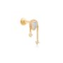14k Solid Gold Opal And Topaz Chain Labret Stud, thumbnail 1 of 3