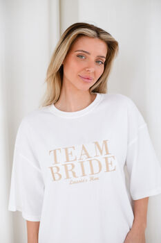 Personalised Embroidered 'Team Bride' T Shirt, 3 of 8