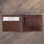 Brown Leather Wallet Luxury Italian Leather Bifold Rfid Protected, thumbnail 3 of 9