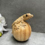 Hand Carved Wooden Gecko On Egg Ornament Figurine Gift, thumbnail 7 of 12