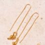 Mini Gold Banana Thread Earrings, thumbnail 1 of 2