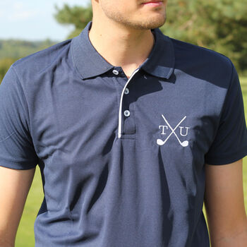 Personalised Mens Golf Club Polo Top Gift For Him, 2 of 8