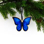 Blue Morpho Butterfly Wooden Hanging Decoration, thumbnail 1 of 5