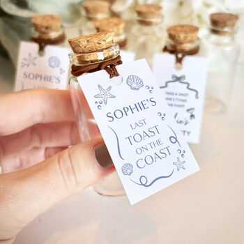 Last Toast On The Coast Hen Party Favours Personalised Shot Bottle Party Bag Filler, 7 of 8