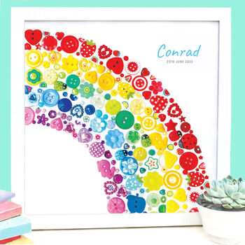 Personalised Rainbow Button Print, 3 of 4