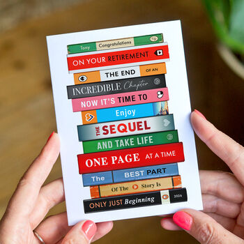 Personalised Book Themed Retirement Card, 2 of 4