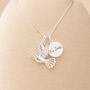Personalised Sterling Silver Dove Pendant With Gold Olive Branch, thumbnail 5 of 12