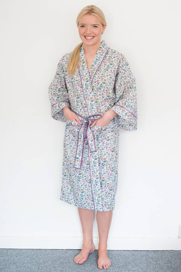 cotton kimono dressing gown in isabel vintage by caro london ...