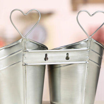 Personalised Heart Planter Buckets Wedding Gift, 6 of 9