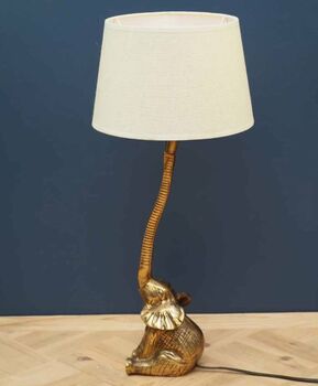 Elephant Brass Table Lamp, 2 of 2