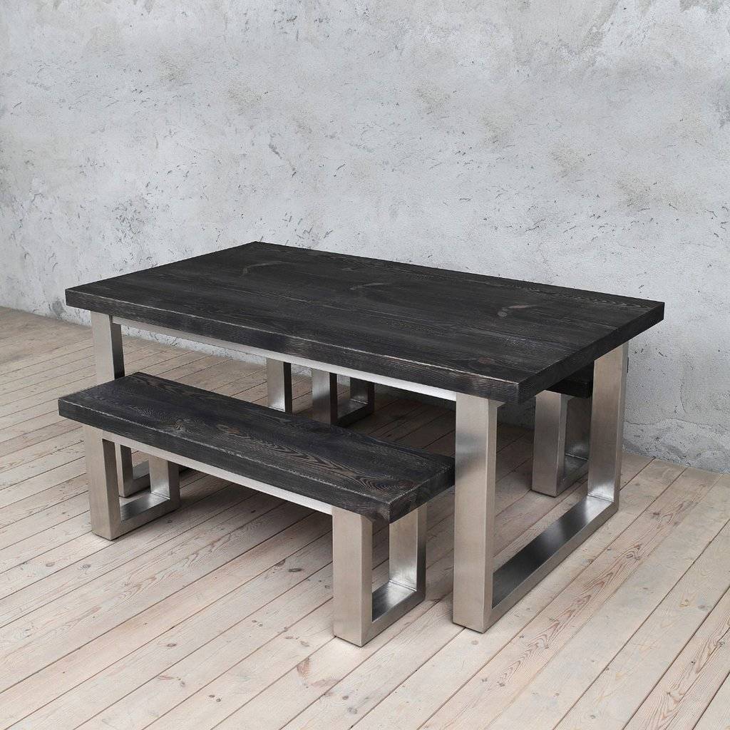 Dixon Dark Grey Solid Wood Dining Table By Cosy Wood