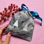 Silver Marble / Glitter Print Christmas Reusable Pouch, thumbnail 1 of 7