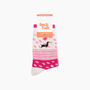 Embroidered Sausage Dog Heart Balloon Combed Cotton Socks In Pink, thumbnail 4 of 4