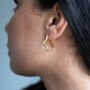Star Shaped Gold Non Tarnish Hoop Earrings, thumbnail 4 of 4