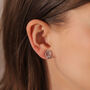 Round Bow Clip On Earrings, thumbnail 1 of 2