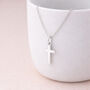 Personalised Tiny Sterling Silver Cross Pendant Necklace, thumbnail 1 of 7