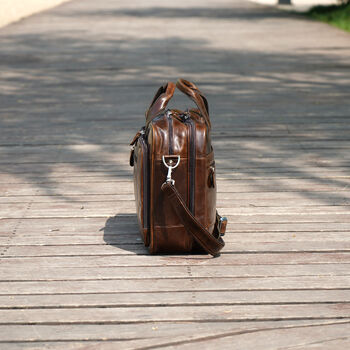 Leather Briefcase With Luggage Strap, 2 of 8