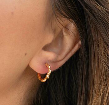 Ripple Wavy Texture Hoops, 2 of 5